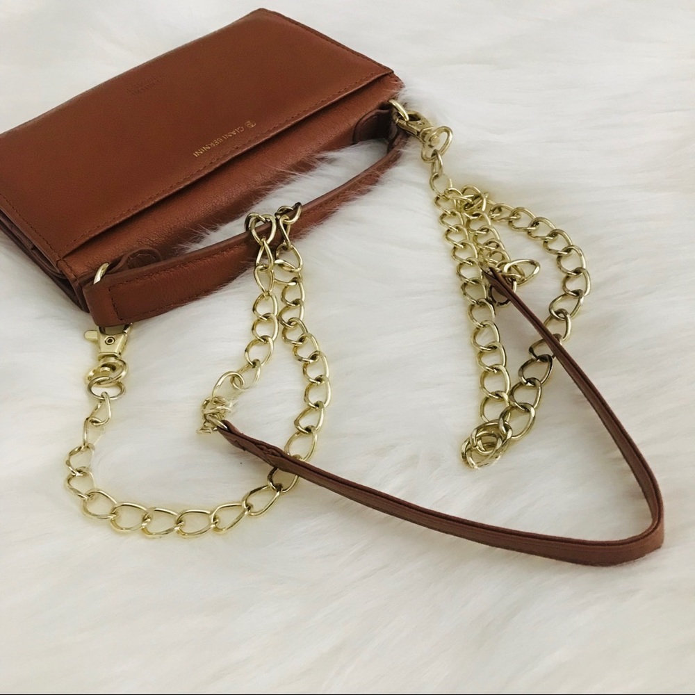 Gianni Bernini Cognac Wallet Crossbody Bag Tan